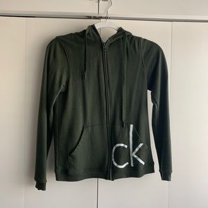 CALVIN KLEIN green zip up jacket!